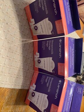 Lansinoh Purple and Pink Breastmilk Storage Bags 3 Boxed Set 50 bags